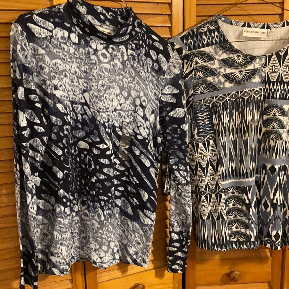 2 blue white tee long sleeves. Price is for both